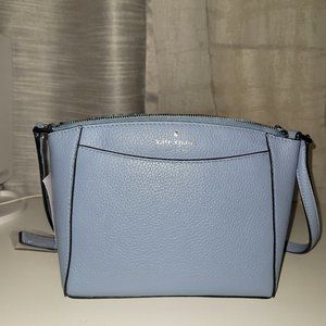 Kate Spade Monica Crossbody Dusty Blue Pebbled Leather Handbag